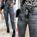 Jeans Bottone asimmetrico Grigio