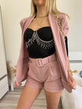 Completo giacca e Short cipria