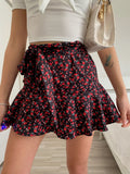 Gonna pantalone con fiori