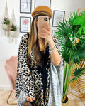 Maxi cardigan a fantasia maculato