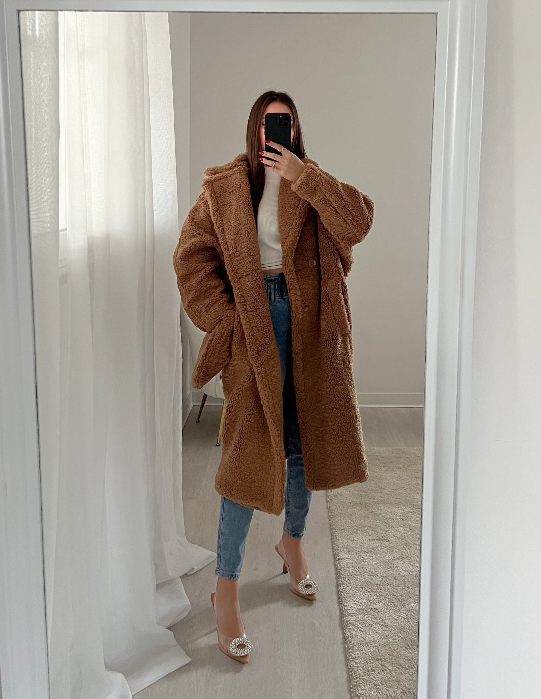 Cappotto Teddy Camel e pochette