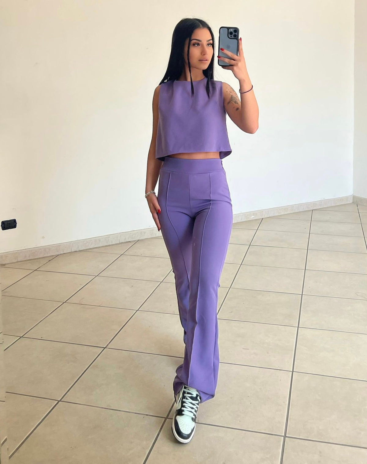 Completo top e pantalone lilla