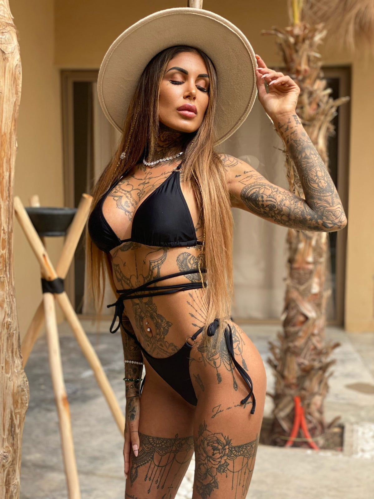 Bikini con lacci Nero