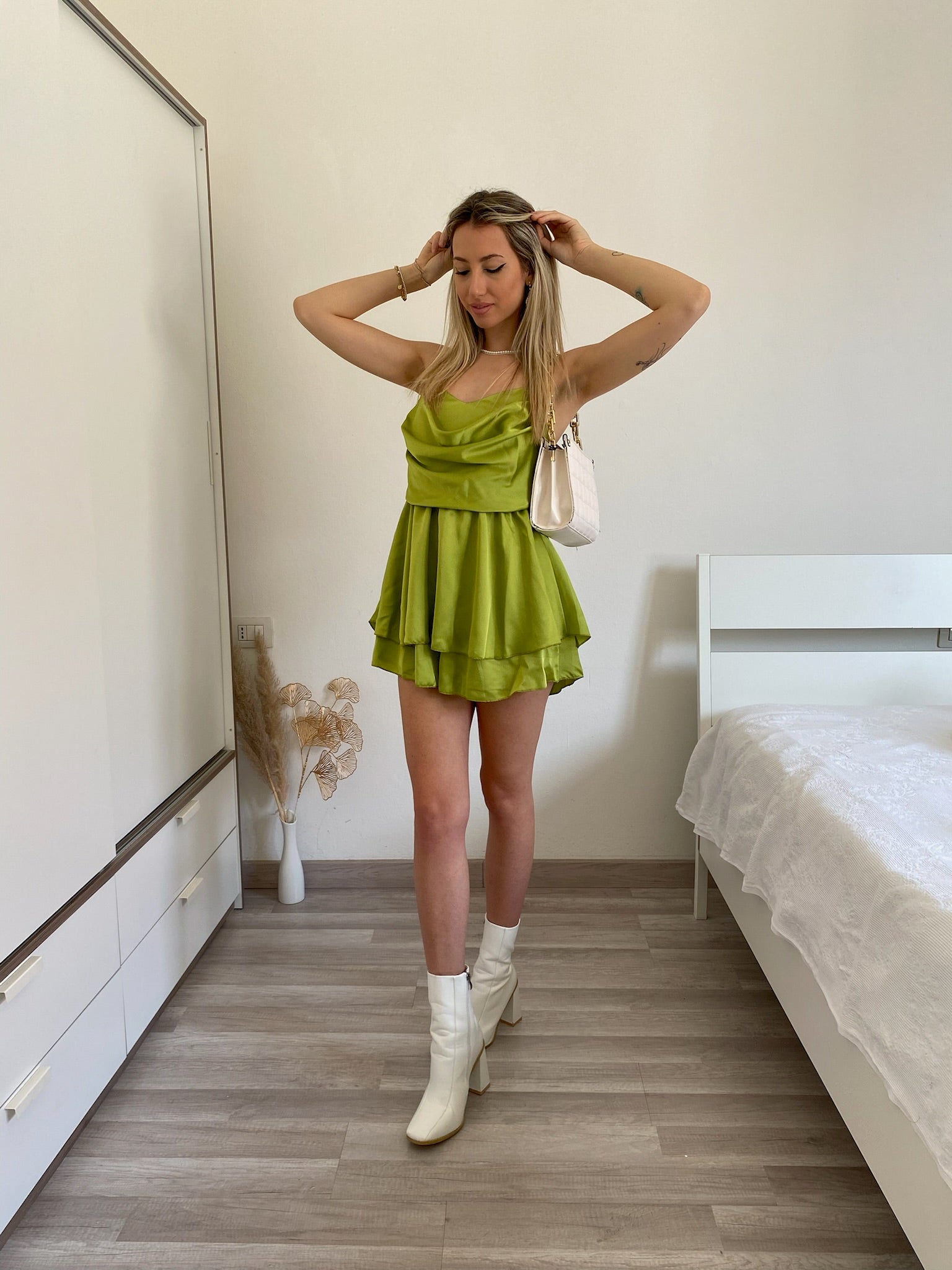 Tutina in raso lime
