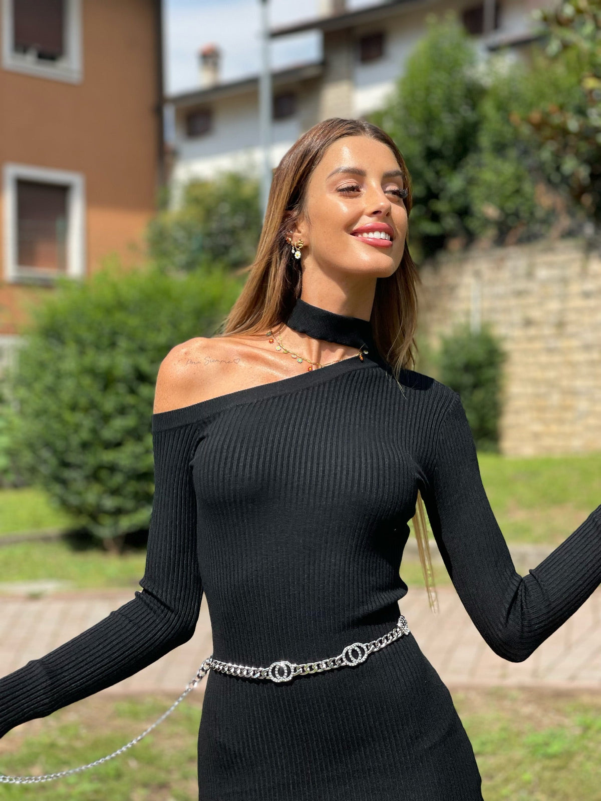 Cintura argento con cerchi