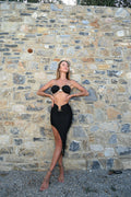 Bikini nero gioiello con gonna