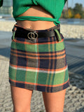 Gonna in tweed verde orange