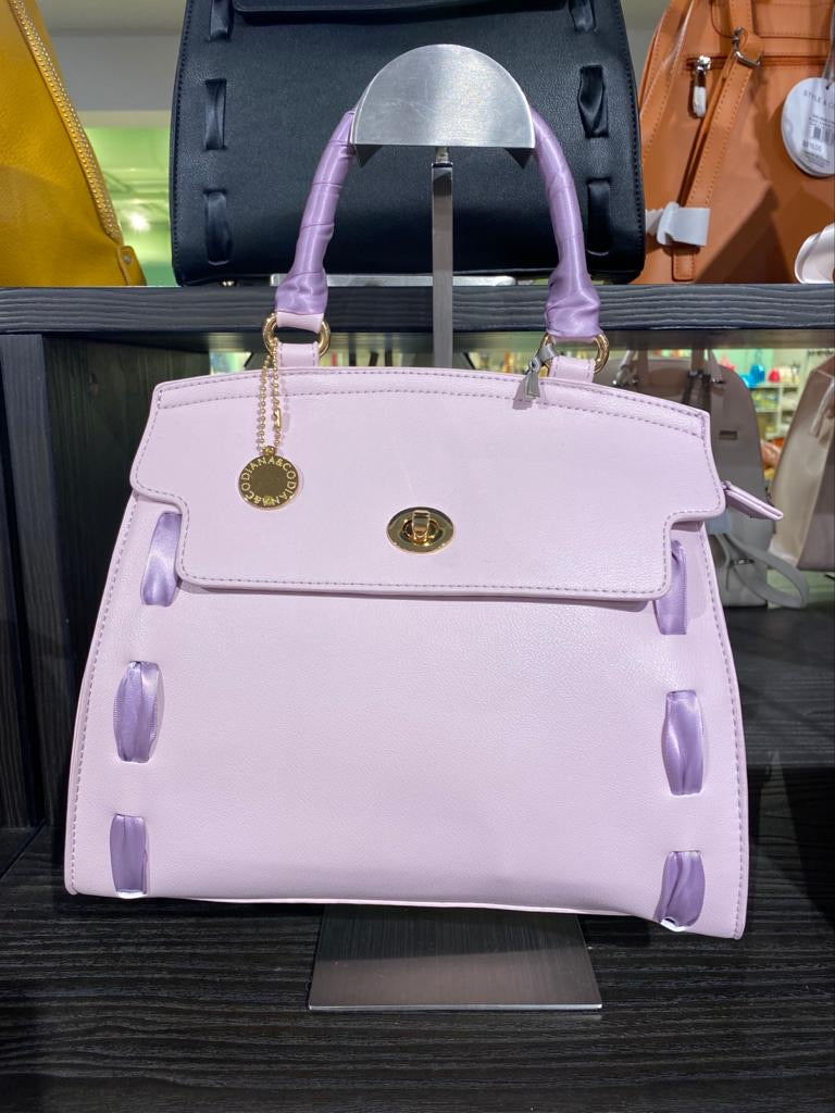 Bag lilla con lacci in raso