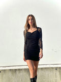 Abito in tulle nero aderente