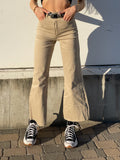 Jeans beige wide leg