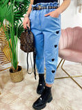 Jeans con cuori Nero