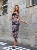 Completo top e gonna in tulle fumè