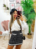 Gonna in tweed nera