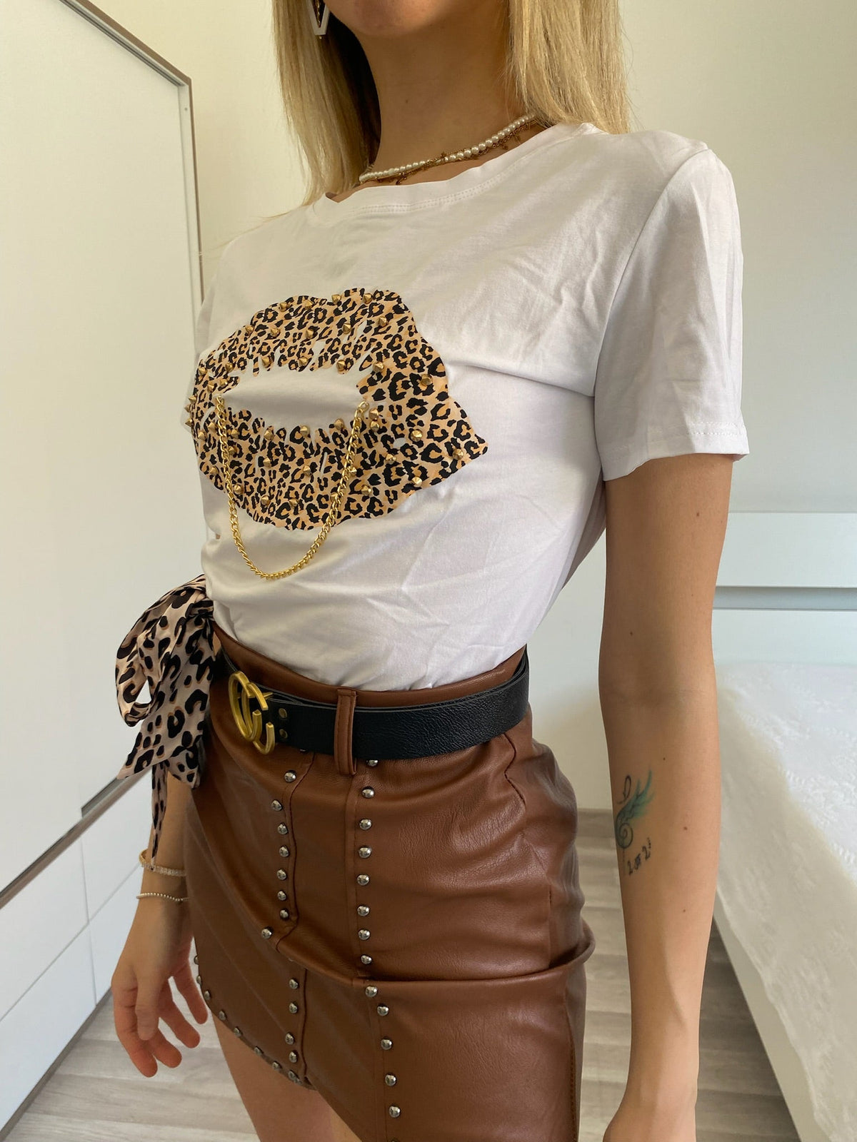 T-shirt kiss animalier bianca