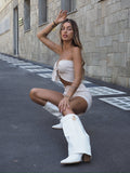 Completo top e short beige
