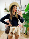 Short con Orsetti beige