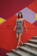 Abito lurex corto silver