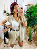 Completo Short e Smanicato Beige