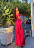 Abito per evento con spacco peonia
