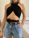 Top a fascia nero