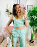 Completo verdeacqua pantalone e top