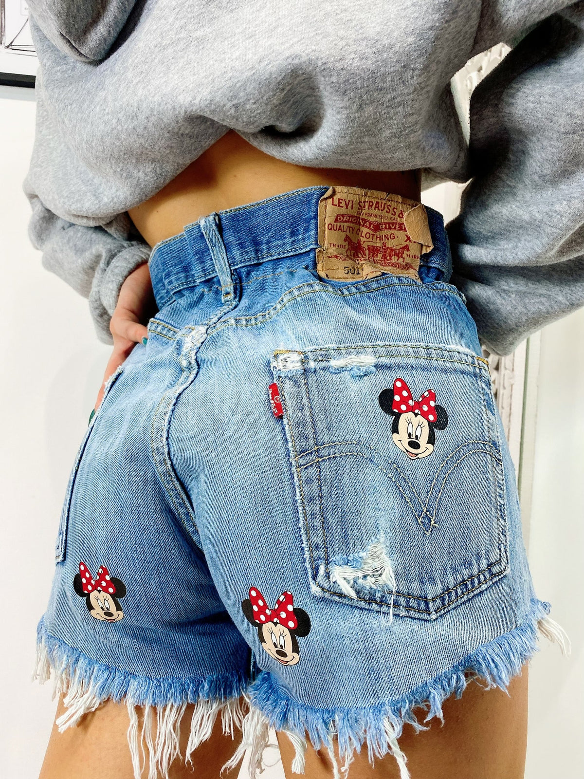Short Levi’s Vintage stampa topolina con strappi