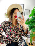 Camicia Maculata con Stelle fucsia e borsetta inclusa