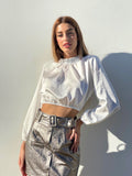 Top in raso bianco
