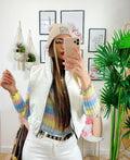 Bomber in ecopelle smanicato Bianco