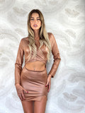 Abito in eco pelle marrone