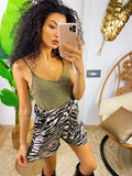 Short zebrato con fiocco