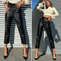 Pantalone in ecopelle con cintura