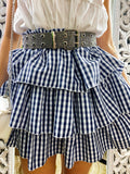Gonna a balze sfumatura bianco blu