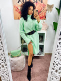 Abito midi in maglia menta