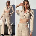 Completo top e pantalone beige