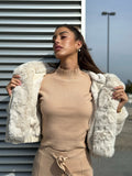 Giaccone beige con pelo