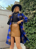 Maxi camicione a quadri blu