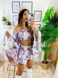 Completo floreale lilla