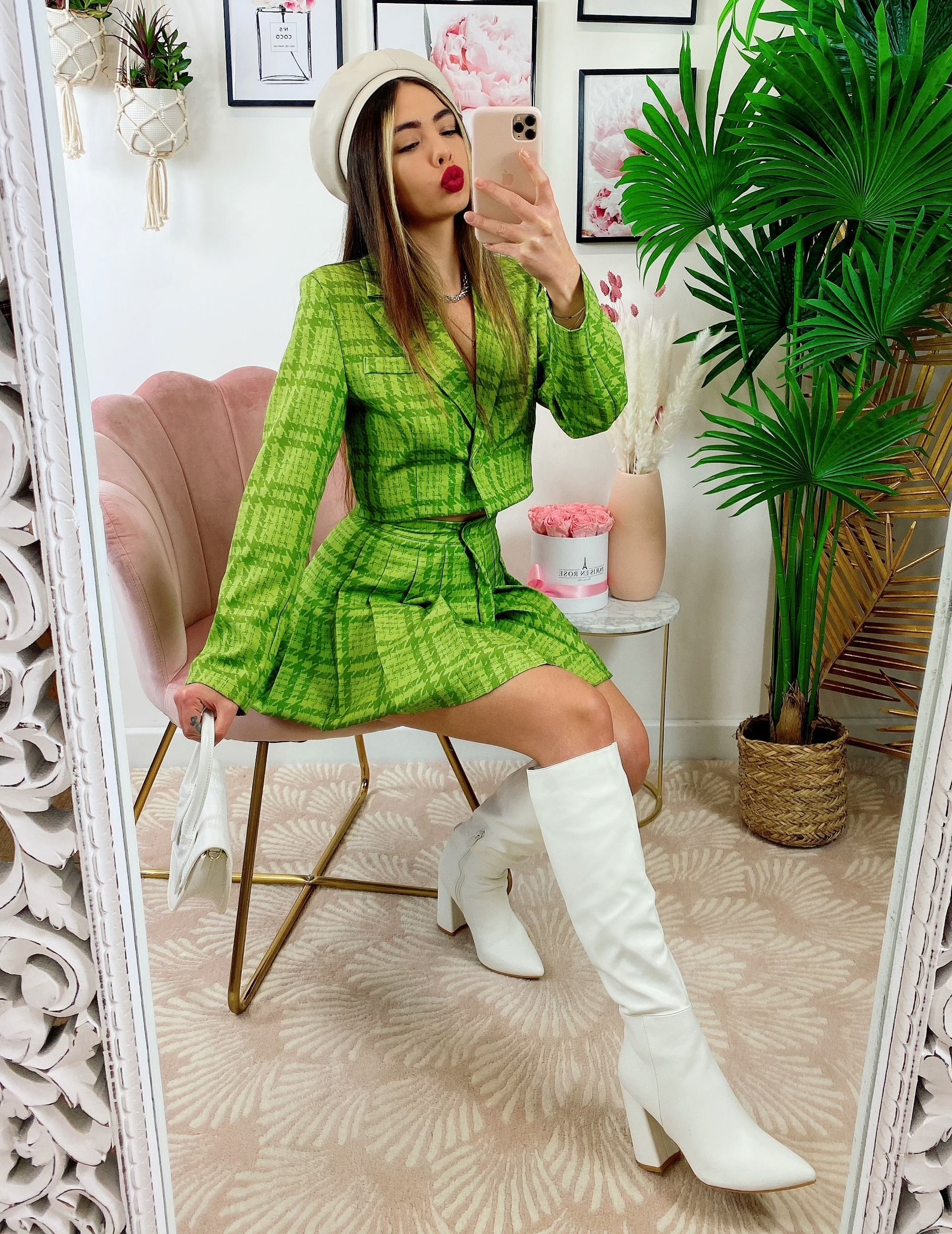 Completo Giacca Corta e Gonna Verde