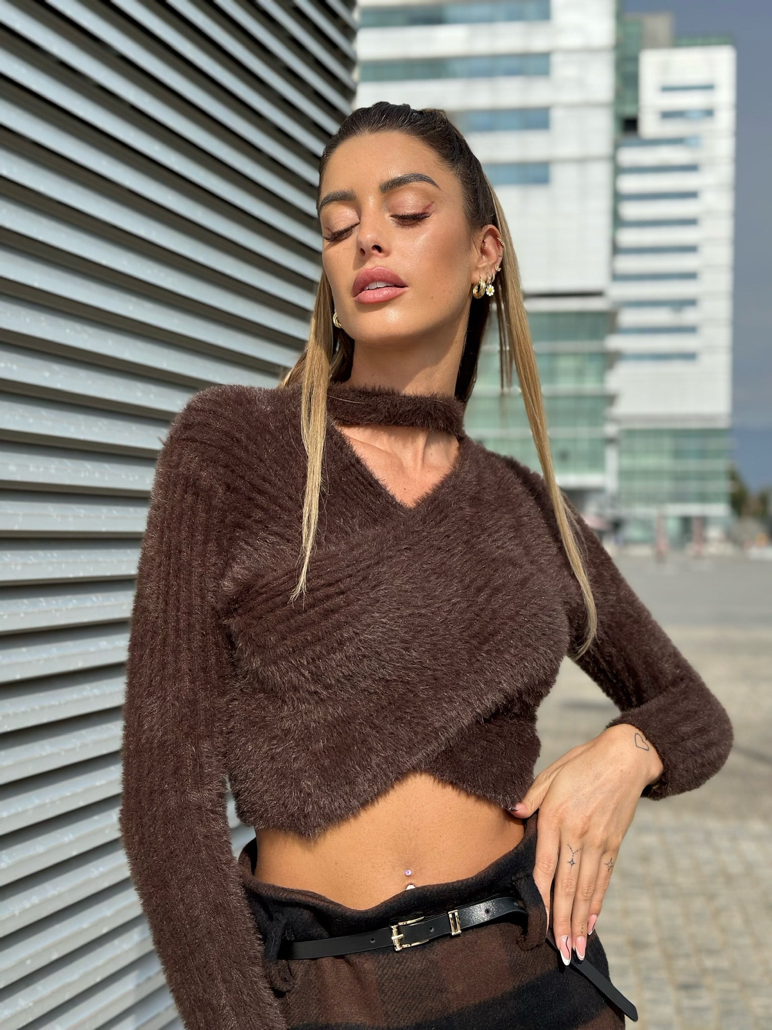 Maglioncino morbidissimo choker choco