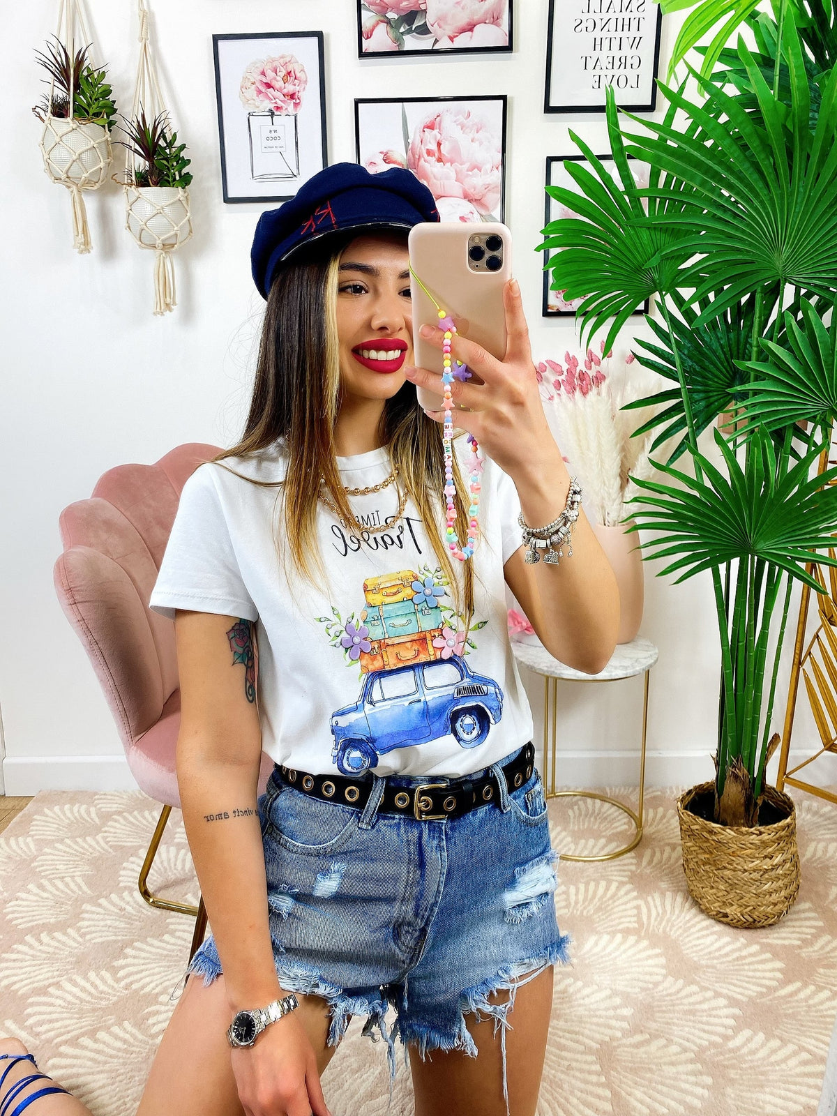 T-shirt con stampa Travel