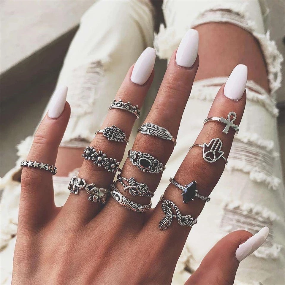 Set anelli argento influencer