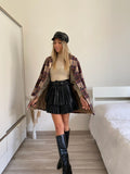 Cappotto check nude