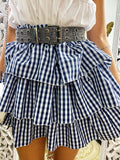 Gonna a balze sfumatura bianco blu