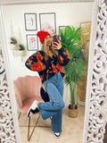 Maglione gioiello con rose nero
