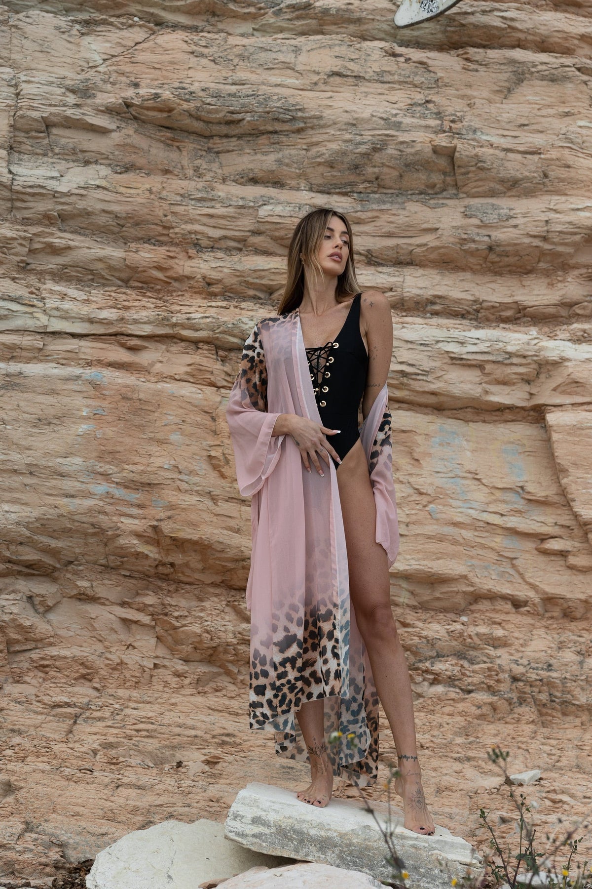 Kimono animalier rosa