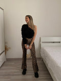 Body monospalla nero con Rouches