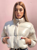 Piumino Crop beige