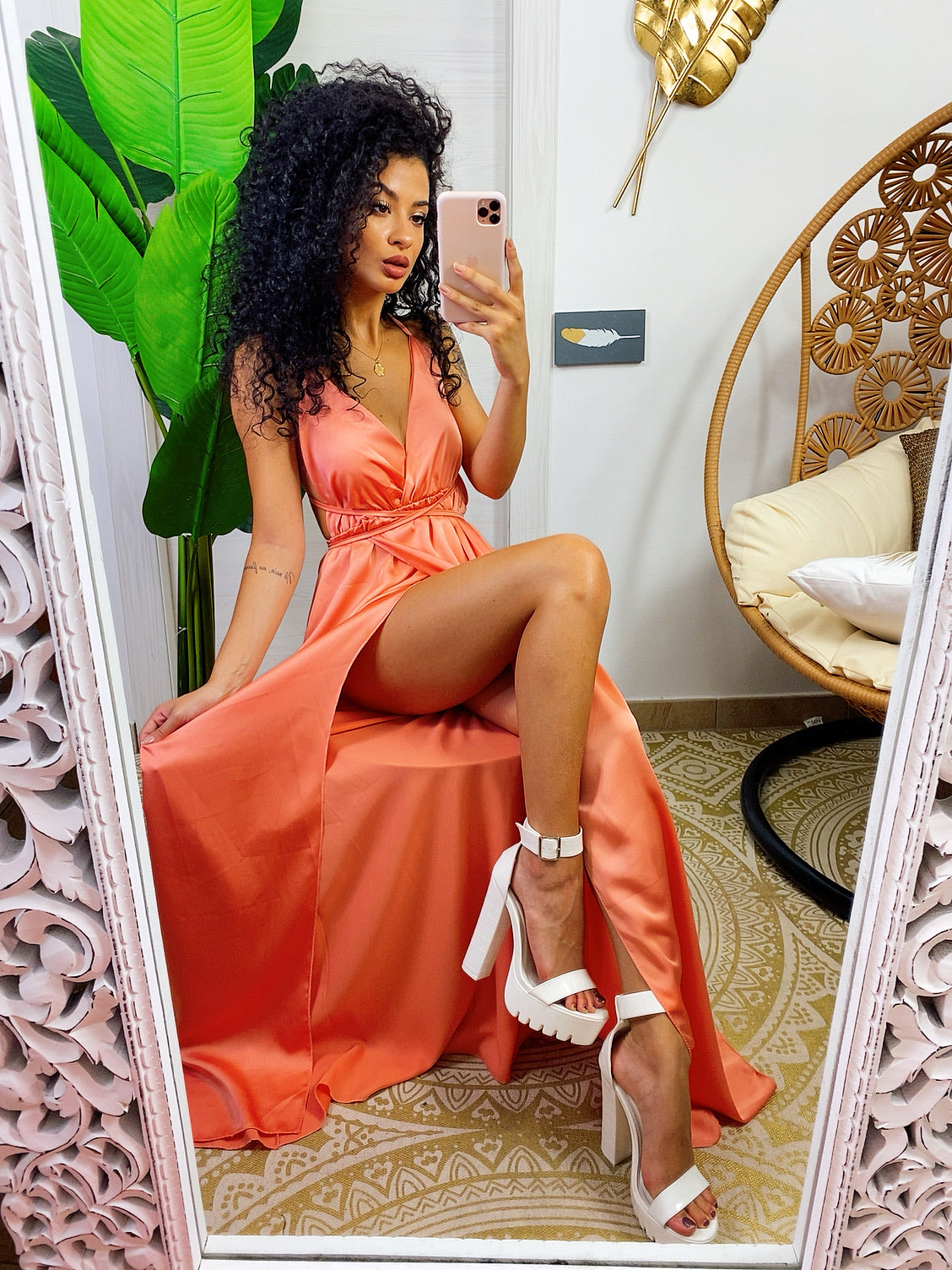 Dress Afrodite pesca