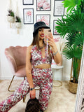 Completo top e pantalone dettaglio fucsia